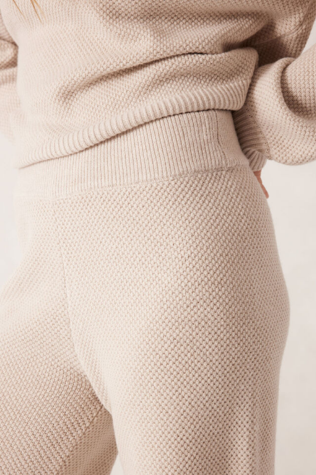 Ceres Life - Soft Knit Pant - Oatmeal Marle Textured