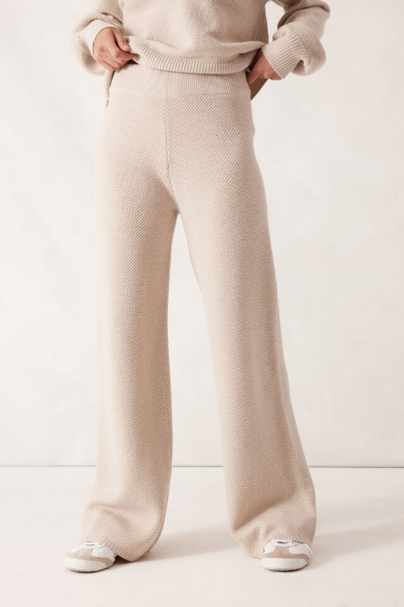 Ceres Life - Soft Knit Pant - Oatmeal Marle Textured