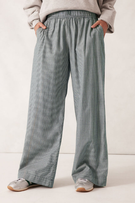 Ceres Life - The Lounge Pant - Green White Narrow Stripe