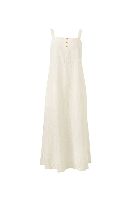 Ceres Life - Folk Midi Dress - White