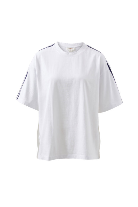 Ceres Life - Sporty Tape Tee - White/ New Navy Tape