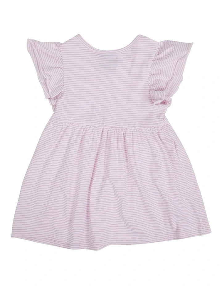 Animal Crackers - Stripe Frills Dress - Pink