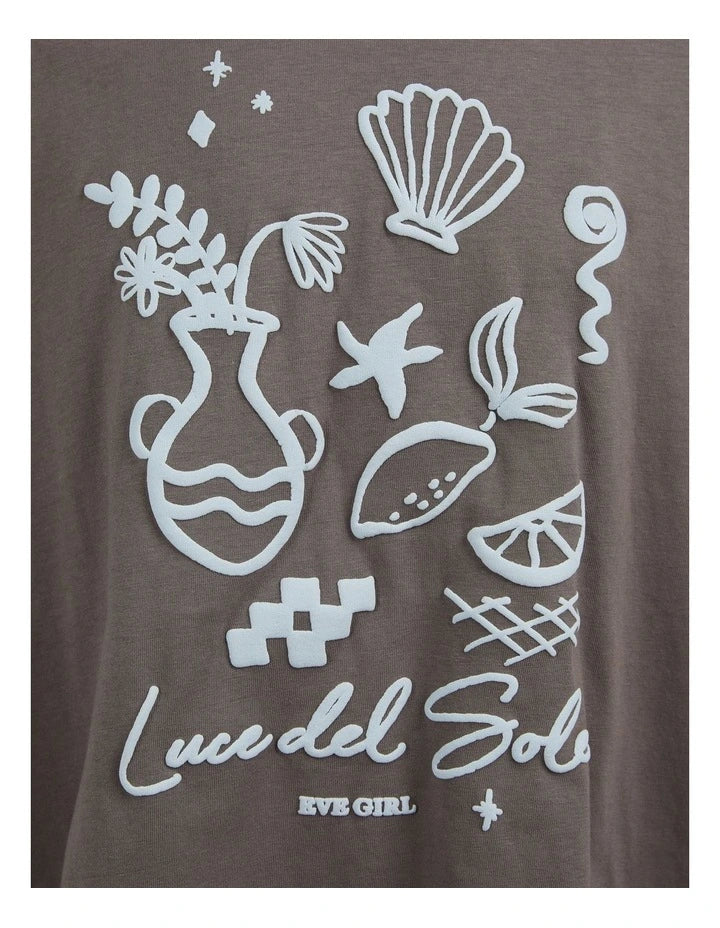 Eve Girl - Luce Del Sole Tee - Charcoal - Kids Size - 8-14