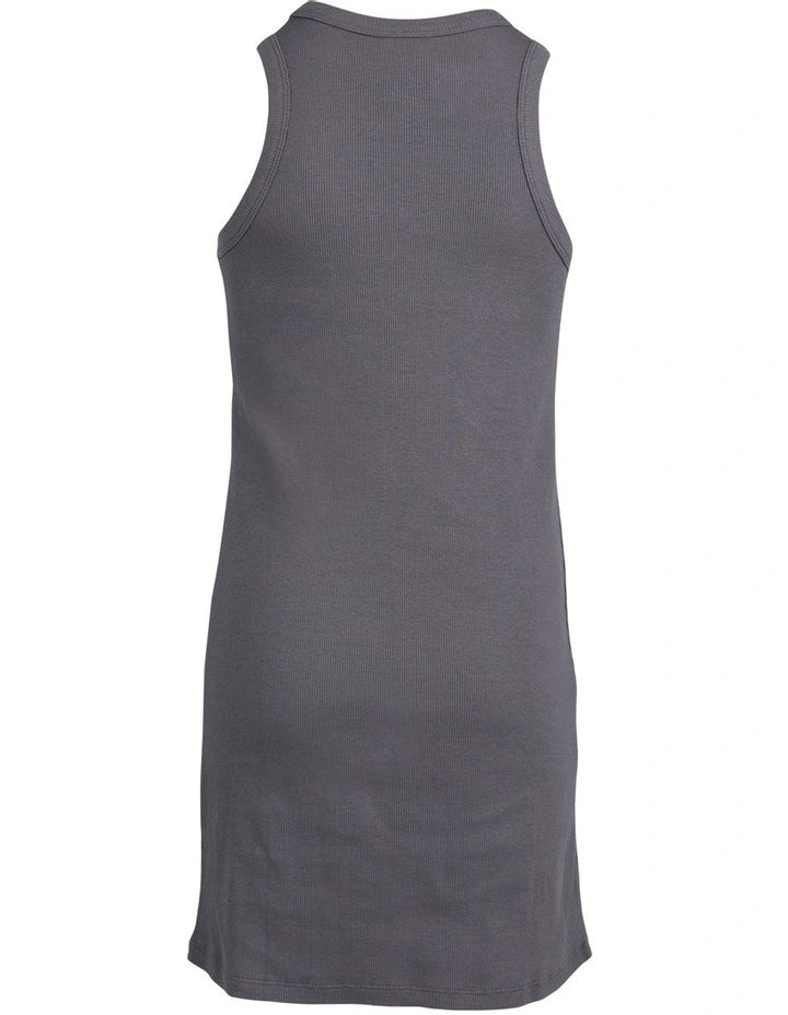 Eve Girl - Aths Rib Dress - Charcoal - Kids Size 8-14