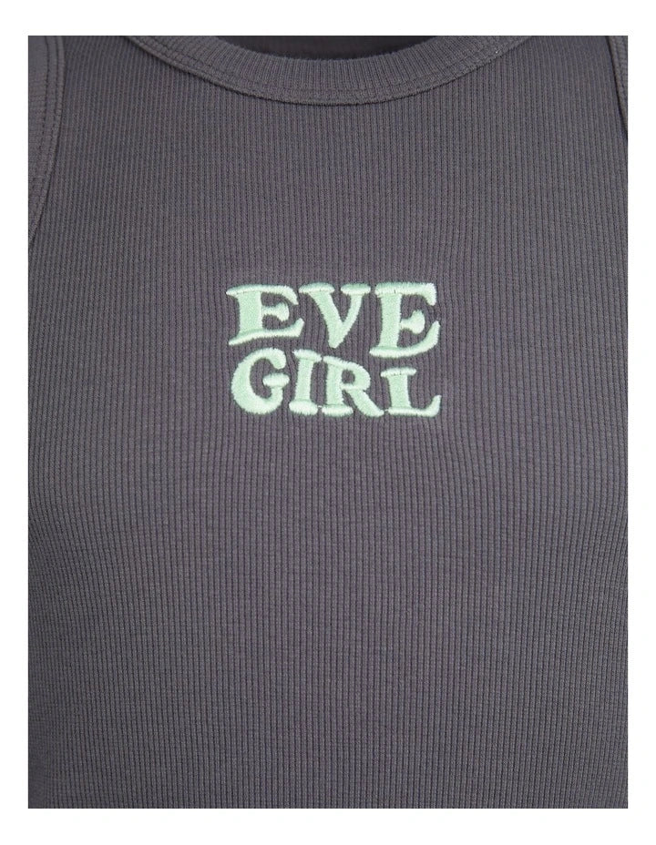 Eve Girl - Aths Rib Dress - Charcoal - Kids Size 8-14