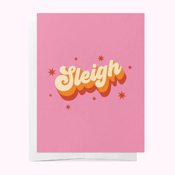 Bad On Paper - Sleigh - Christmas Card - Pink