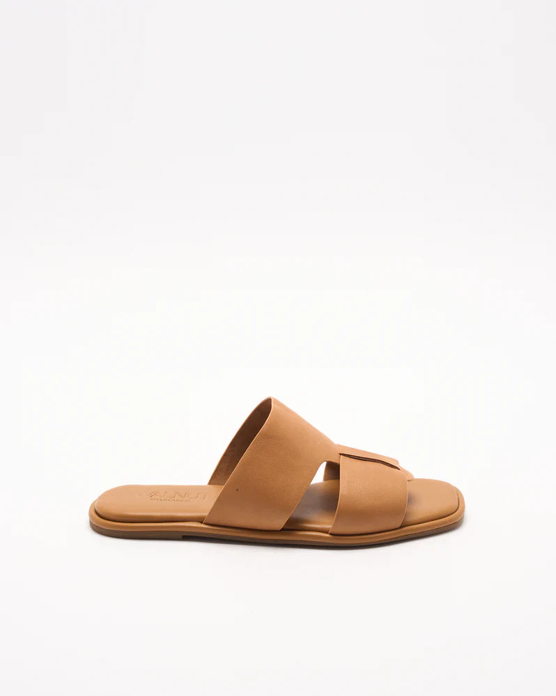 Walnut - Roma Leather Slide - Coconut Tan