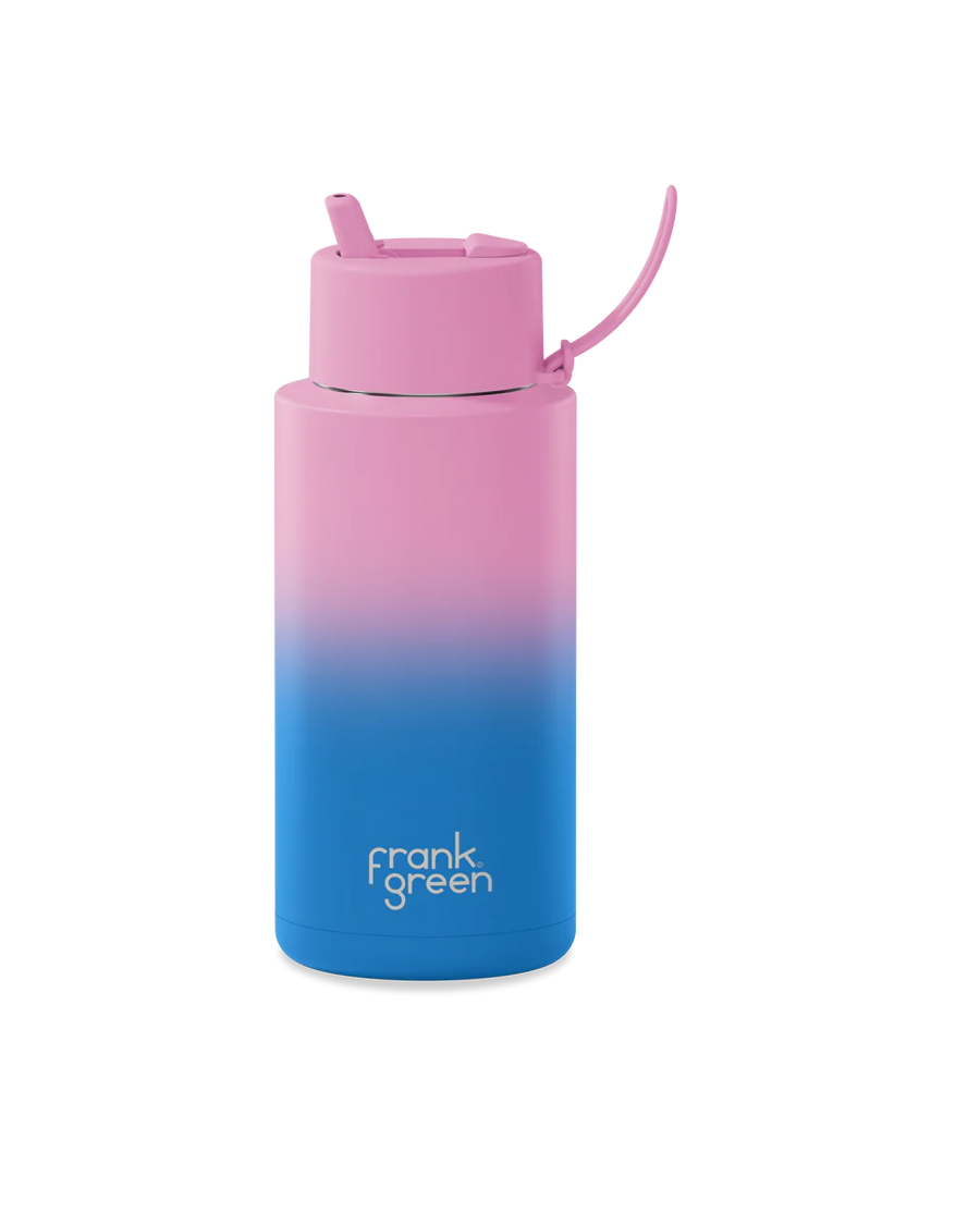 Frank Green - Stainless Steel Ceramic Reusable Bottle - Wild Orchid w/ Flip Straw Lid - 34oz