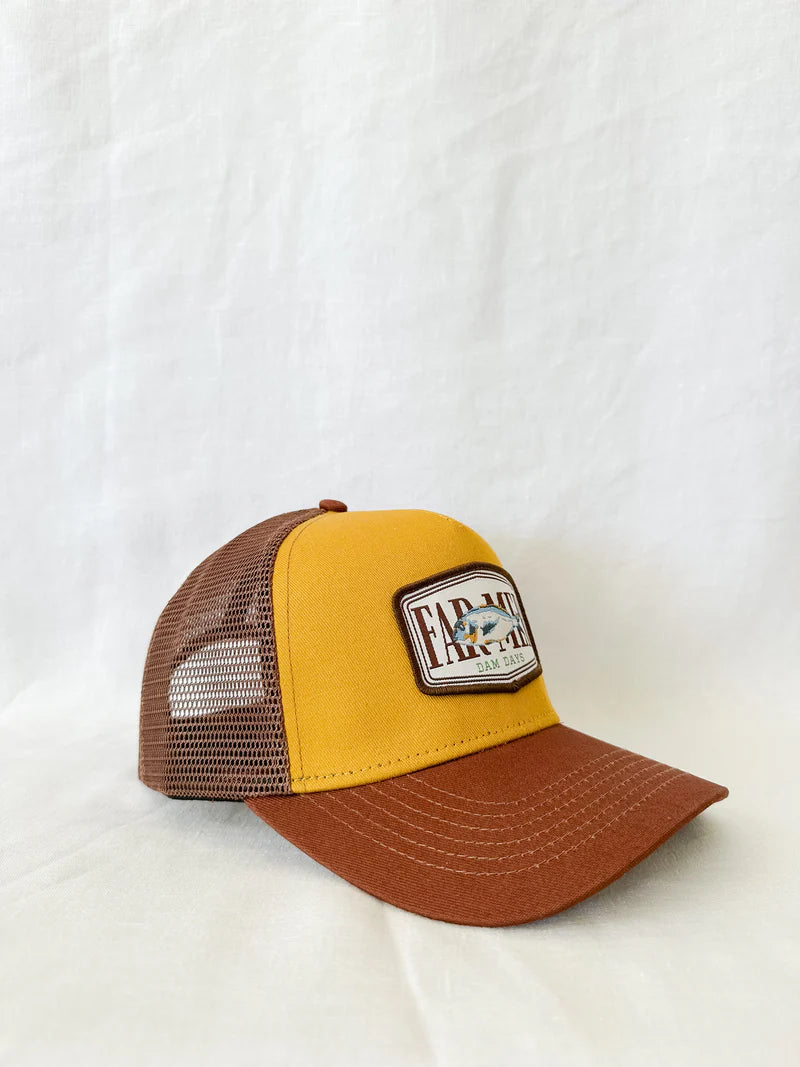 Whitney Spicer Art - Dam Days Trucker Cap - Mustard