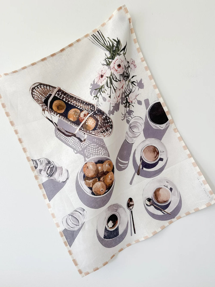 Whitney Spicer Art - Linen Tea Towel - Clementine