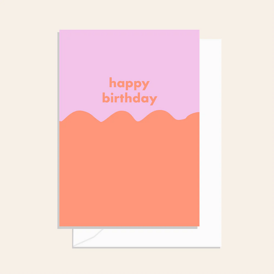 Elm Paper - Wavy Birthday Coral - Card