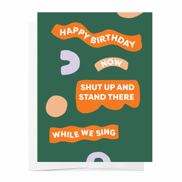 Bad on Paper - Stand There While We Sing - Green Colleague Birthday Greeting Card