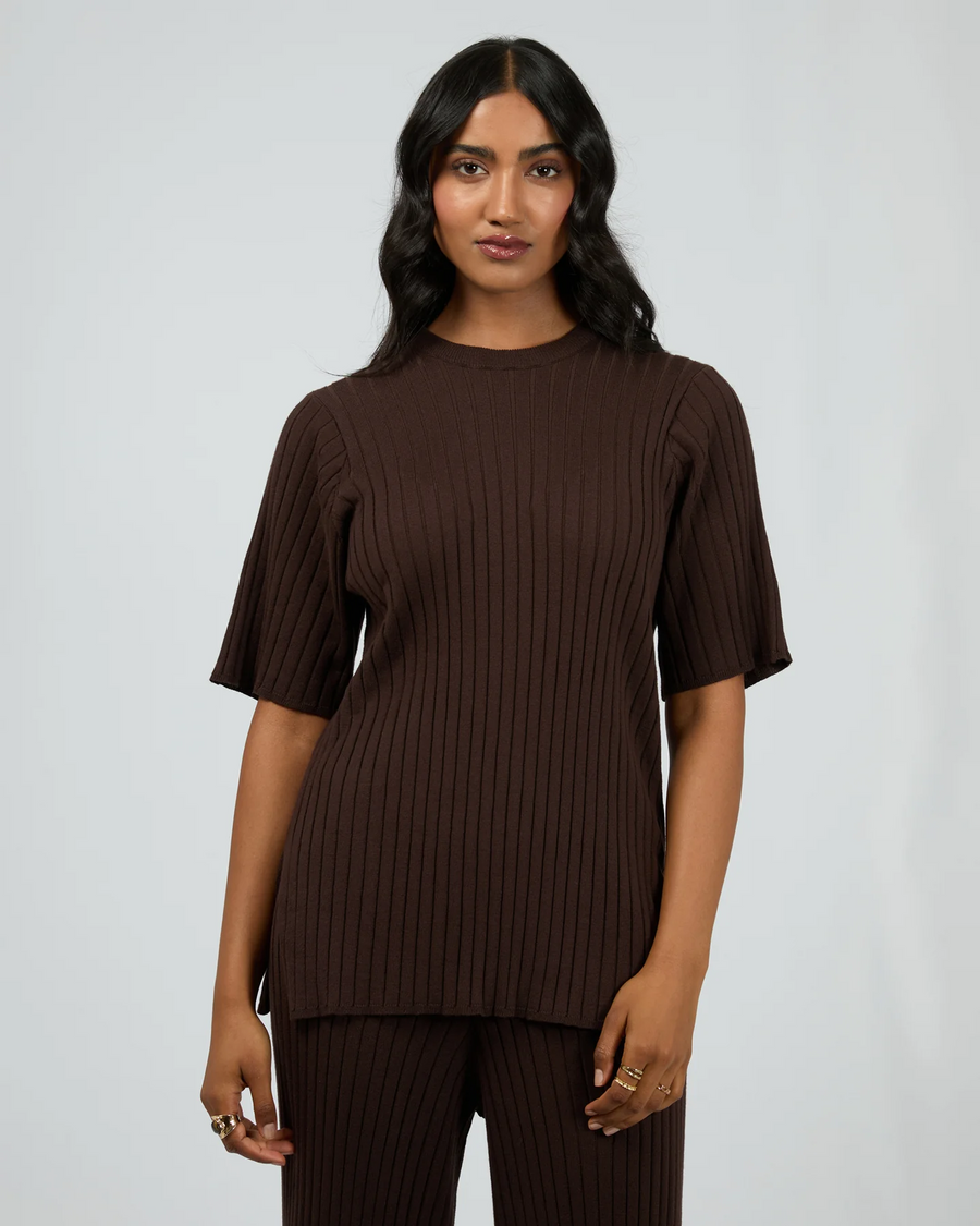 All About Eve - Bianca Knit Tee - Brown