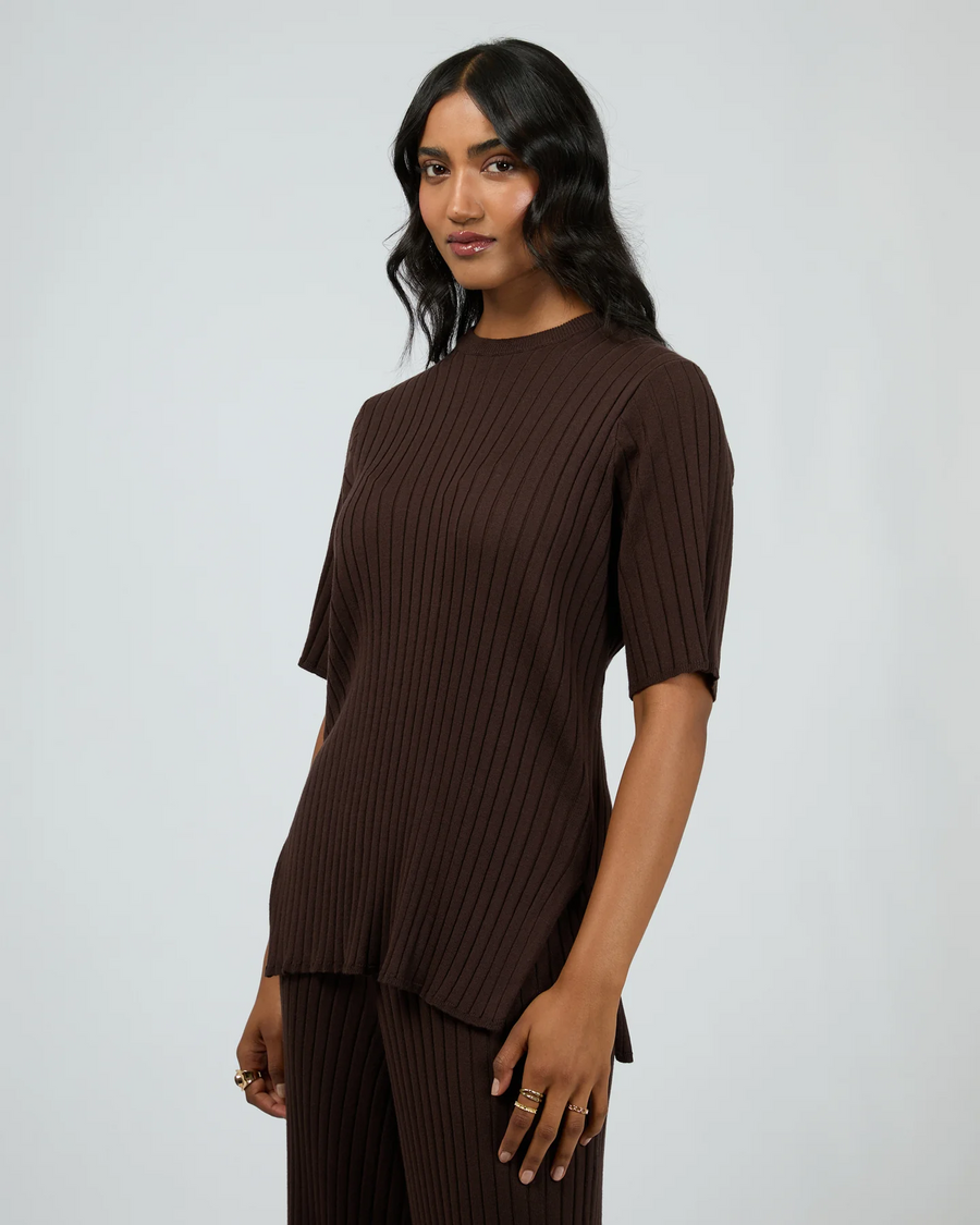 All About Eve - Bianca Knit Tee - Brown