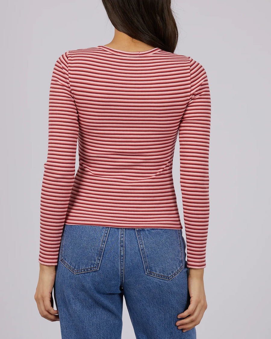 All About Eve - EVE RIB STRIPE LONG SLEEVE PINK