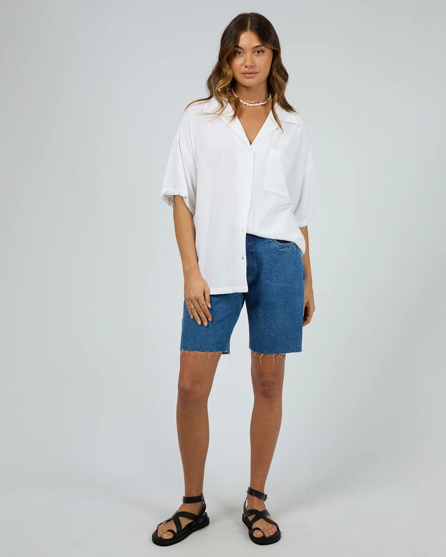 All About Eve - Luxe Linen Shirt - Vintage White