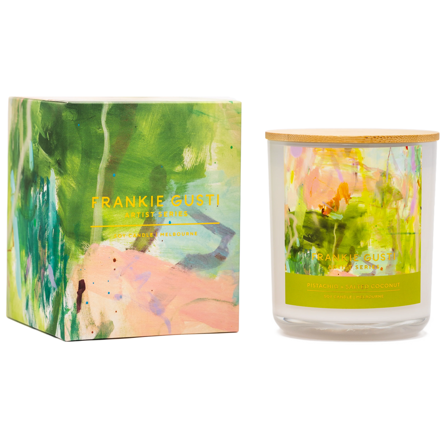 Frankie Gusti - Artist Series Candle - Pistachio + Salted Coconut - Kate Eliza