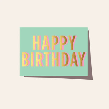 Elm Paper - BIRTHDAY CARD NEON MINT