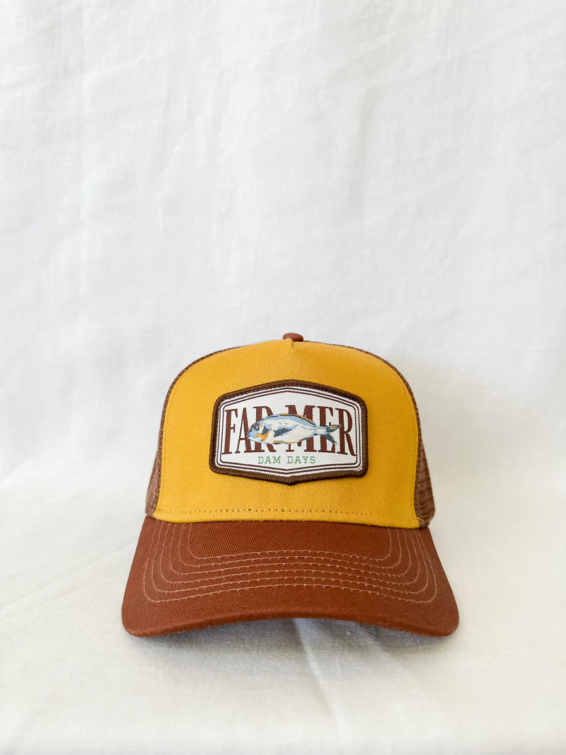 Whitney Spicer Art - Dam Days Trucker Cap - Mustard