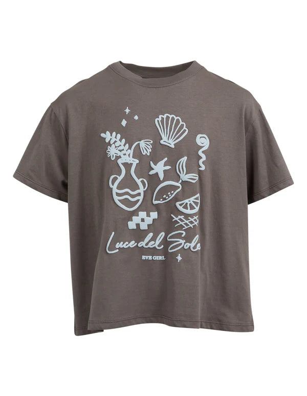 Eve Girl - Luce Del Sole Tee - Charcoal - Kids Size - 8-14