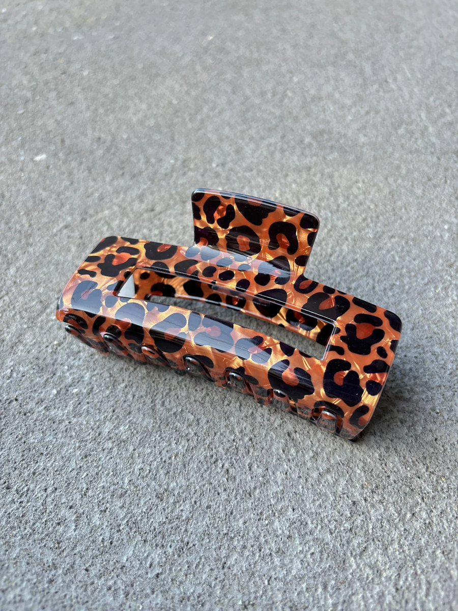 Angels Whisper - Leopard Rectangular Claw Clip