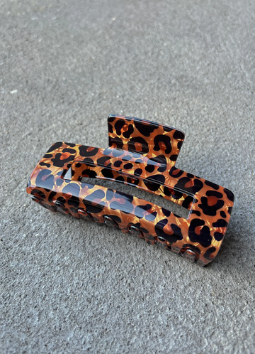 Angels Whisper - Leopard Rectangular Claw Clip