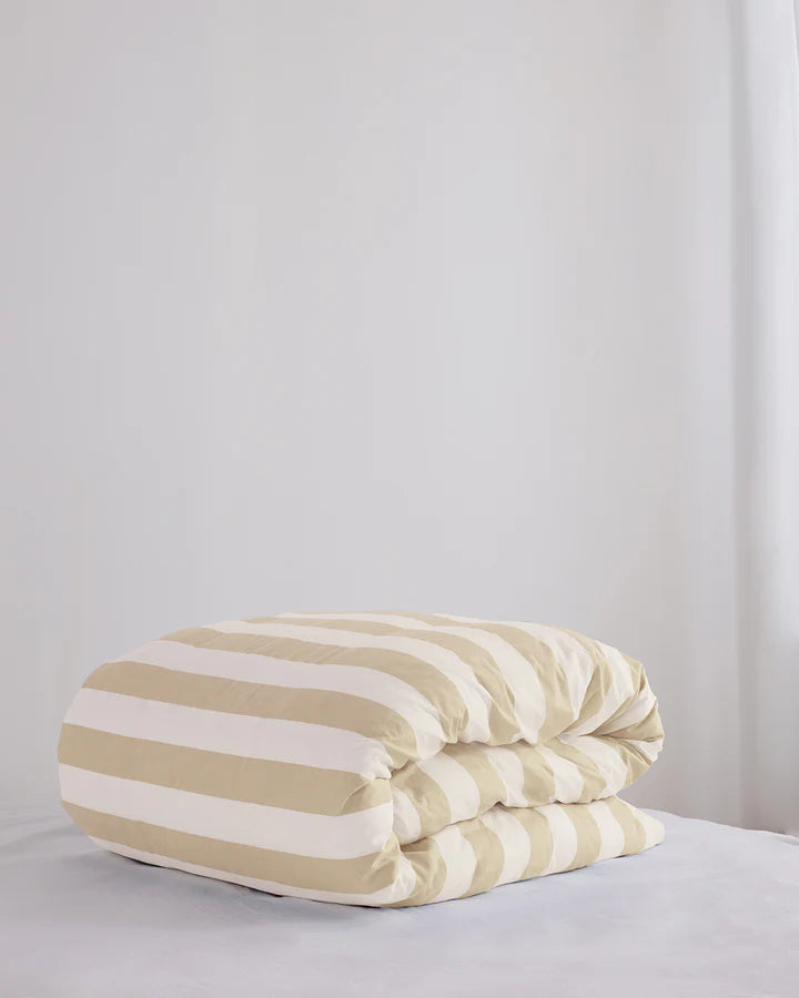 Hommey - Quilt Cover - Organic Cotton - Biscotti Stripe - Queen