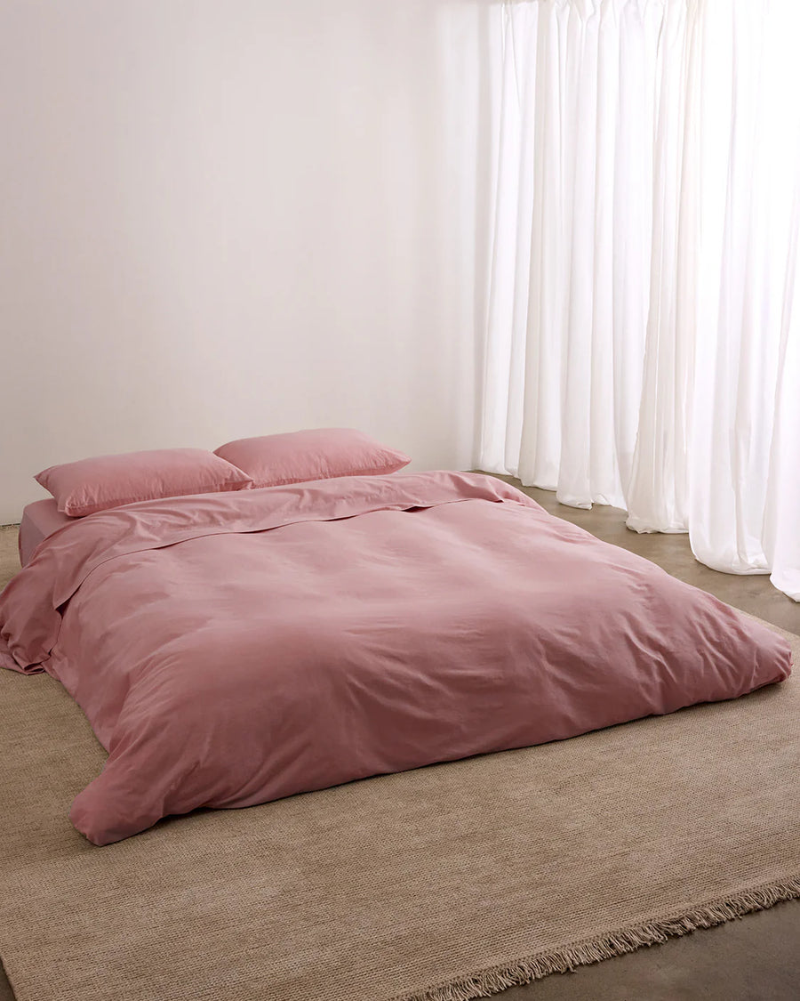 Hommey. - Organic Cotton Fitted Sheet - Blush - King