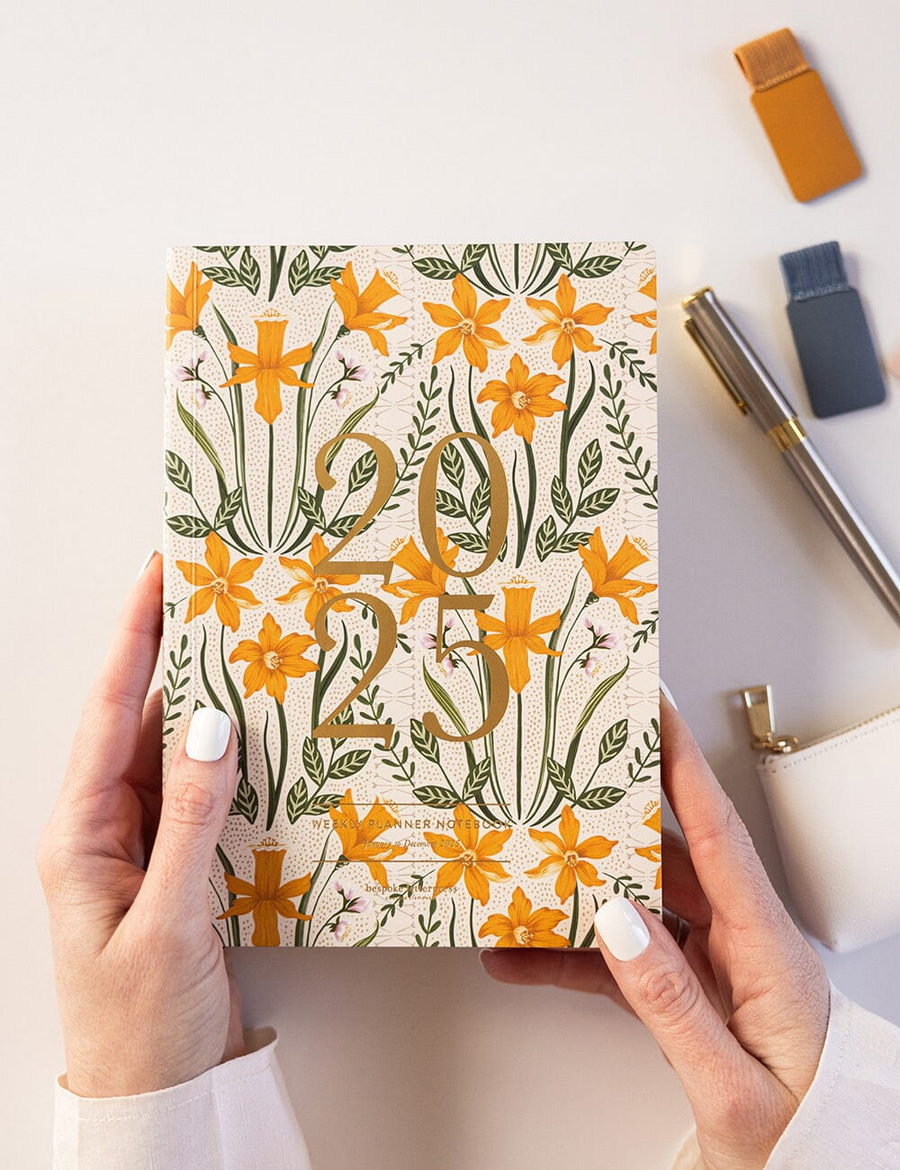 Bespoke Letterpress - 2025 Weekly Planner Notebook - Daffodil