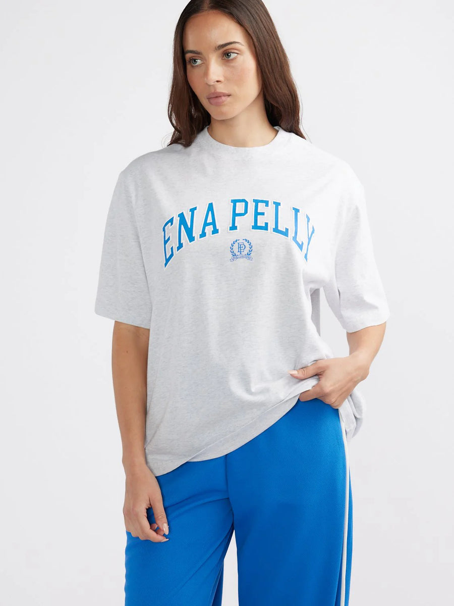 Ena Pelly - Classic Collegiate Tee - White Marle