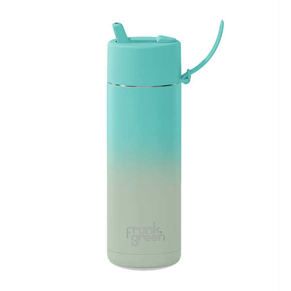 Frank Green - Stainless Steel Ceramic Reusable Bottle - Bondi Bliss w/ Flip Straw Lid - 20oz