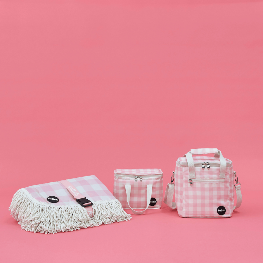 Kollab - Mini Cooler Bag - Candy Pink Check