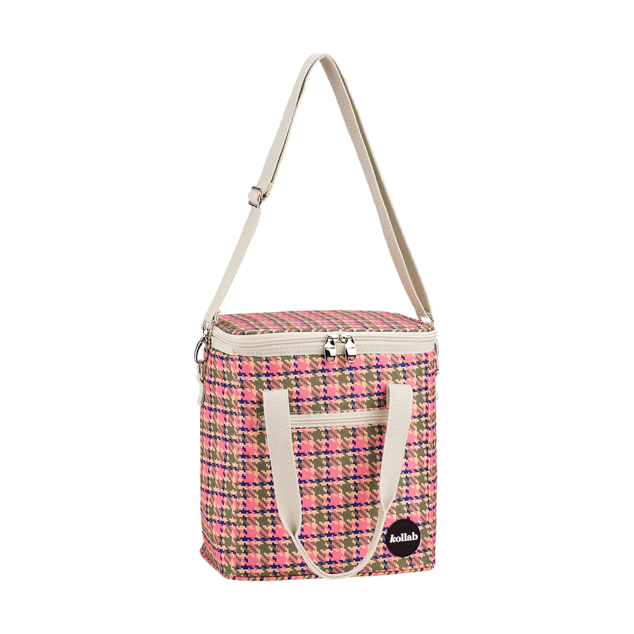 Kollab - Mini Cooler Bag - Pink Houndstooth