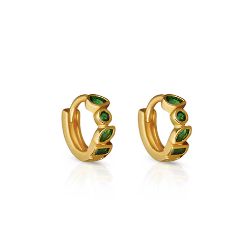 EVER. Jewellery - Glory Huggie Earrings - Emerald