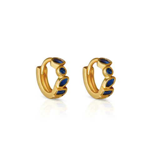 EVER. Jewellery - Glory Huggie Earrings - Sapphire