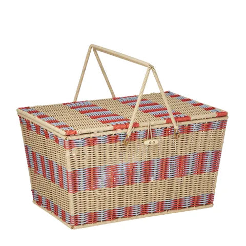 Coast to Coast Home - Capri Woven Basket - 45x30x25cm - Red/Blue