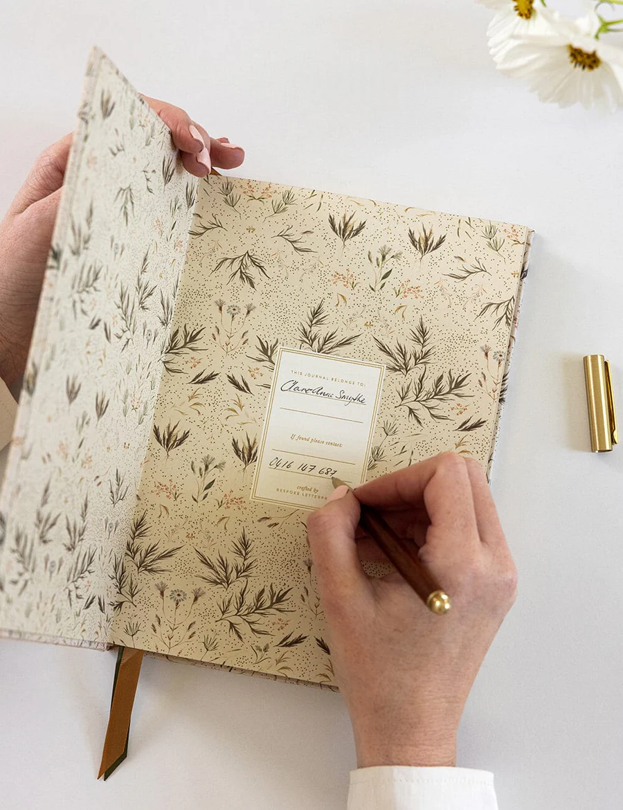 Bespoke Letterpress - Linen Bound Journal - Meadow