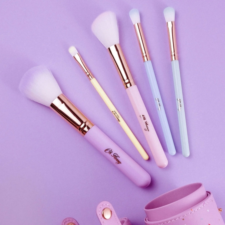 Oh Flossy - 5-Piece Rainbow Makeup Brush Set