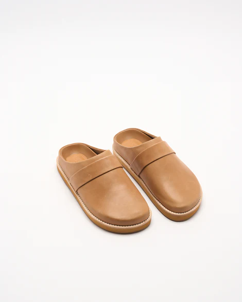 Walnut - Palmer Leather Mule - Tan