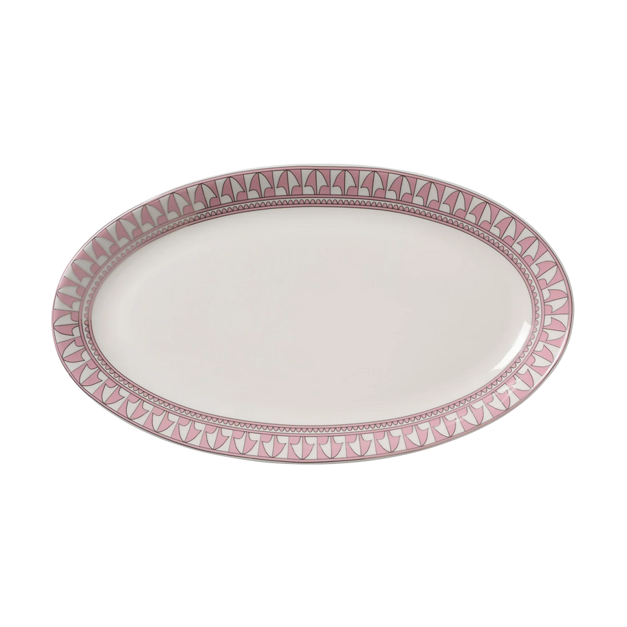 In the Round House - Pale Pink and Silver Geometric Platter