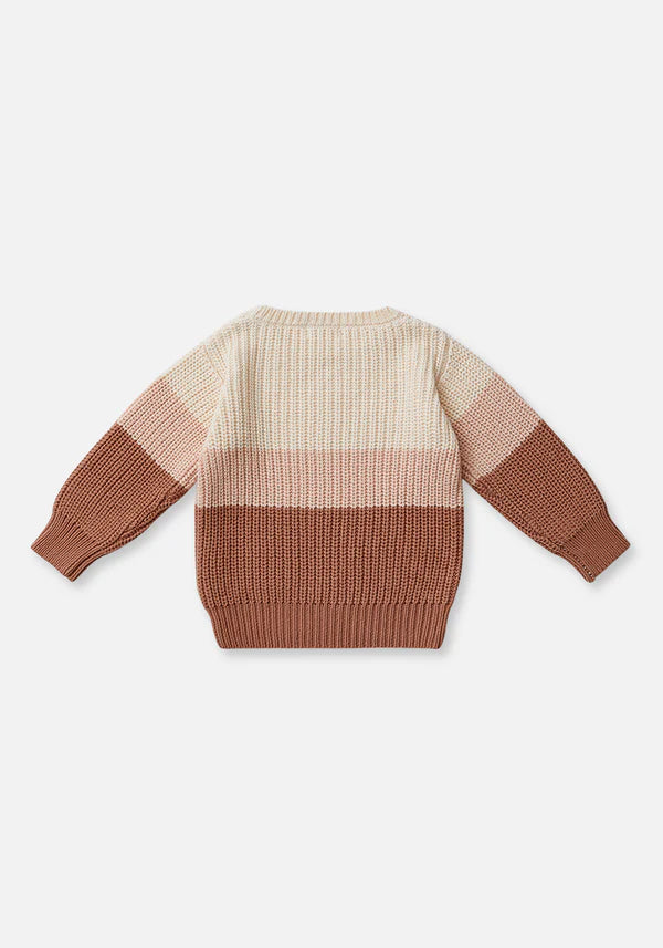 Miann & Co -  Tri-Tone Chunky Knit Jumper - Baby -Neapolitan