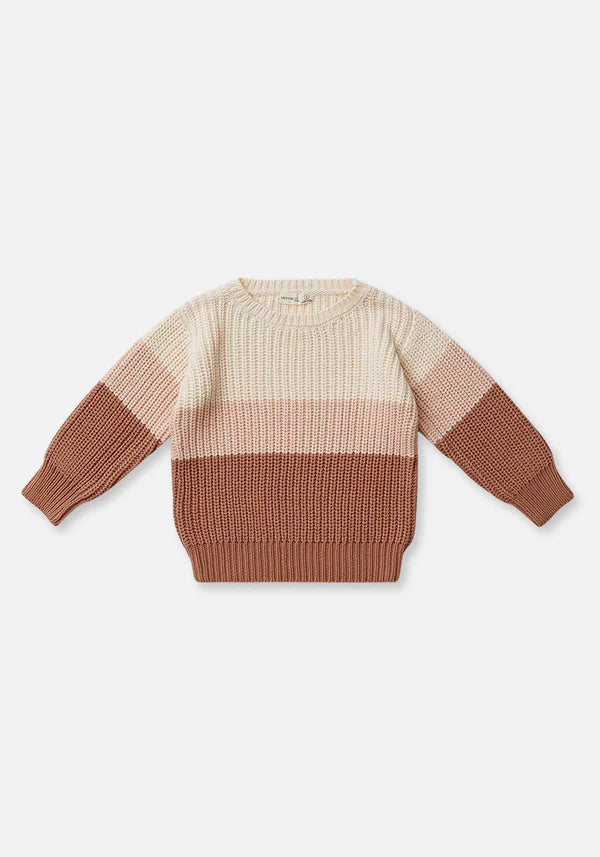 Miann & Co -  Tri-Tone Chunky Knit Jumper - Baby -Neapolitan