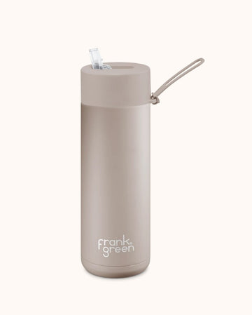 Frank Green - 20oz/595ml Ceramic Reusable Bottle with Straw Lid - Moon Dust