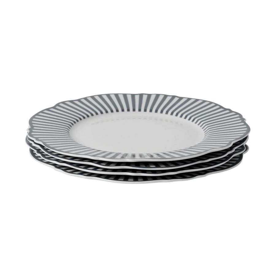 In the Round House - Charcoal Wave Side Plates (Set of 4)