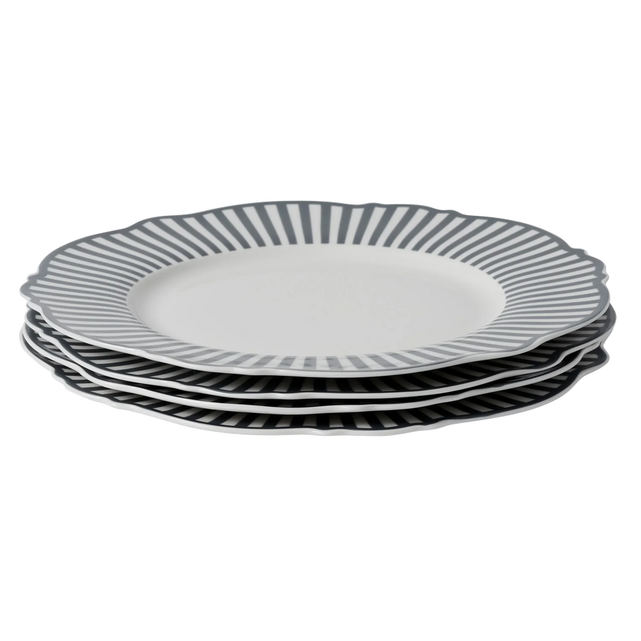 In the Round House - Charcoal Wave Dinner Plates (Set of 4)