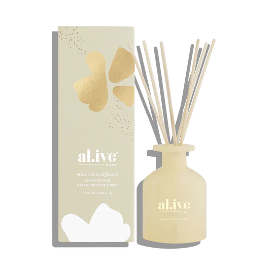 Al.ive Body - Mini Reed Diffuser - Golden Wattle & Citrus