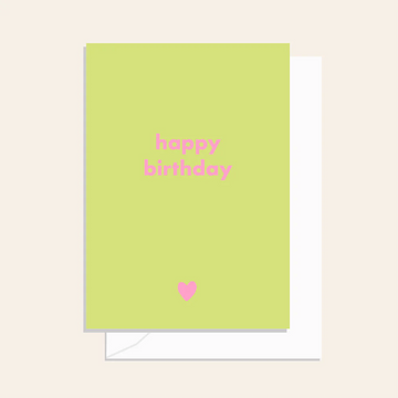 Elm Paper - Birthday Lime Heart - Card