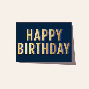 Elm Paper -  BIRTHDAY CARD NEON NAVY