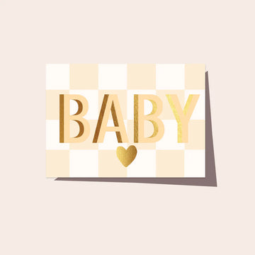 Elm Paper - CHECKERS BABY CARD SAND