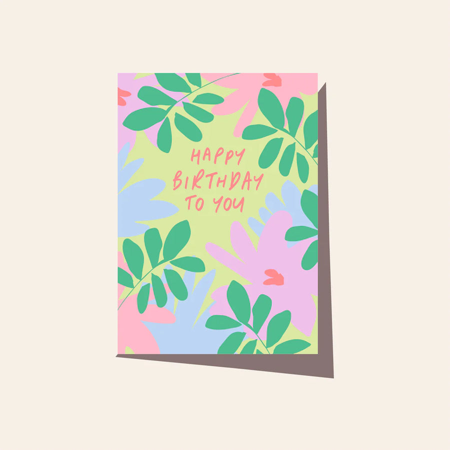 Elm Paper - Floral Lime Birthday Card